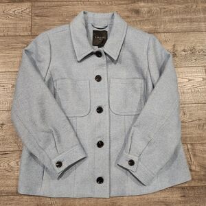 Talbots Brushed Twill Jacket Light Blue NWT Shacket Size 16W